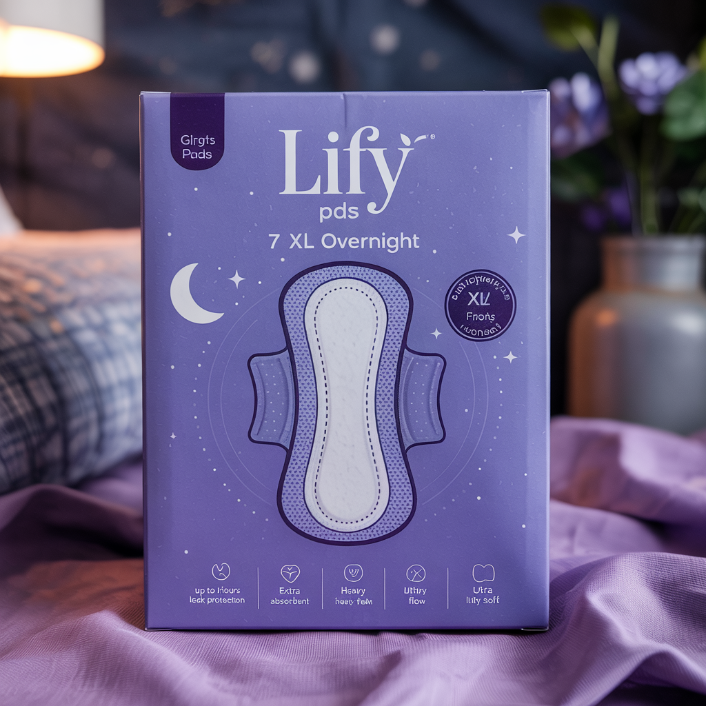 Lify Life XL Night Pads – Extra Absorbent & Leak-Proof for Overnight Comfort